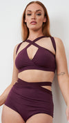 Tia Top - Strappy Cross Over Top Recycled Mulberry