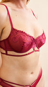 Flora Bra - Mesh Lace Bra Wine