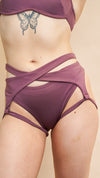 Iris Low Waist - Cross Over Low Waist Garter Shorts Recycled Elderberry