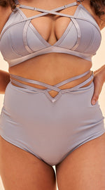 Willow Cross Over High Waist Bottom Grey