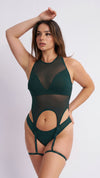 Anna Mesh Suspender Set Green