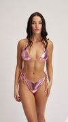Mary Kate Bikini Set Metallic Baby Pink