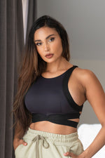 Serena Top - Strappy High Support Sports Bra Recycled Black