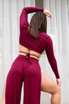 Dancer Top - Longsleeve Wrap Top Bamboo Cotton Wine