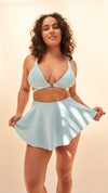 Follow Me Bra - Front Clasp Strappy Triangle Bra Crystal Blue