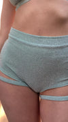 Lure You Shorts - High Waist Scrunch Garter Shorts Crystal Blue