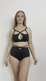 Bailey Bottom - Adjustable Cut Out High Waist Bottoms Recycled  Black