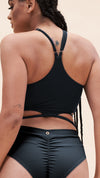 Nessa Top - Criss Cross Halter Top Recycled Black