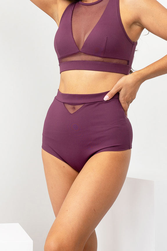 Addison Bottom - Mesh Cut Out High Waist Bottoms Recycled