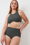 Zoey Top - Ribbed Underwire Crop Olive