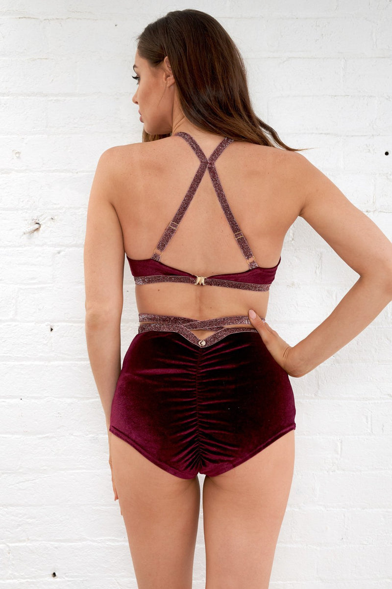 Sienna High Waist Bottom  - Strappy High Waist Shorts