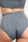 High Waist Bottom - Ribbed Scrunch Recycled Bottoms Grey