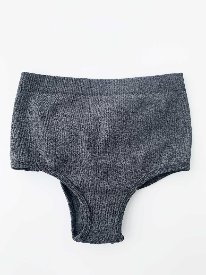 High Waist Bottom - Ribbed Scrunch Recycled Bottoms Grey