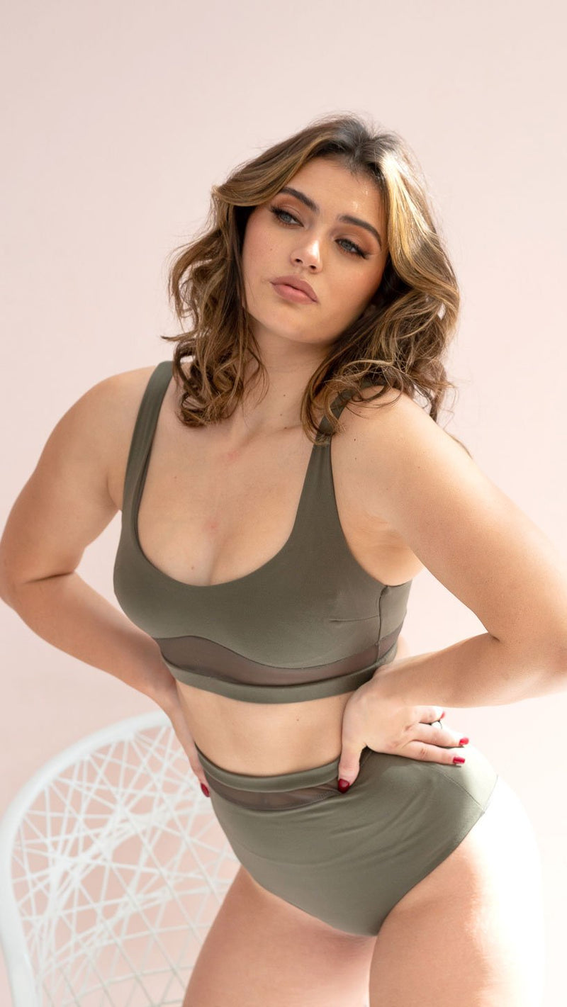 Dahlia Top - Mesh Panel Sports Bra