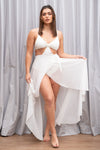 High Waist Skirt - Mesh Wrap Dance Skirt White