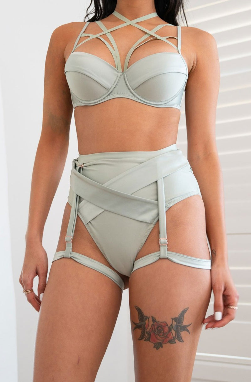 Brianna Bottom - Adjustable Garter High Waisted Bottom Recycled