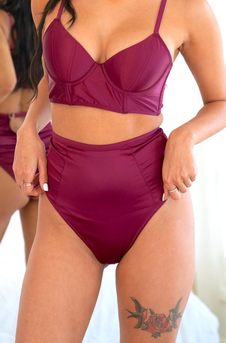 Tori Bottom - Adjustable Satin High Waist Bottom