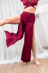 Aster Pants - Flowy Elasticated Bamboo Cotton Pants Wine