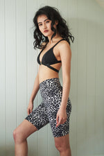 Zeta Shorts - Grey Leopard Active Bike Shorts