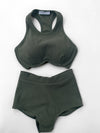 Zoey Top - Ribbed Underwire Crop Olive