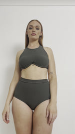 Zoey Top - Ribbed Underwire Crop Olive