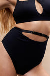 Hannah High Waist - Adjustable Cut Out Scrunch High Waist Bottom Recycled Black