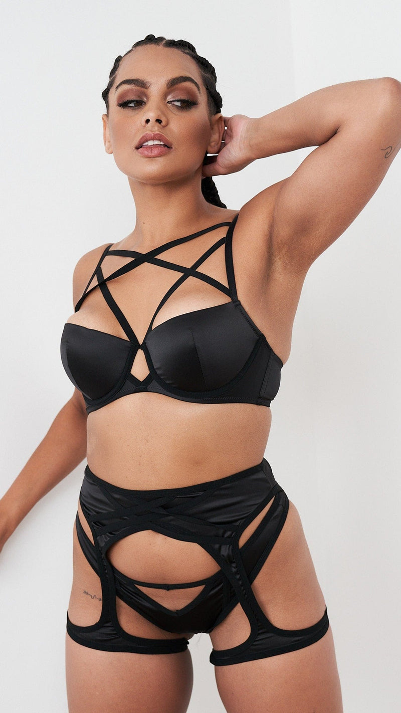 Letty Bra - Satin Strappy Criss Cross Underwire Bra