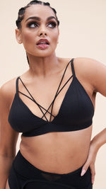 Lily Bra - Strappy Criss Cross Triangle Bra Black