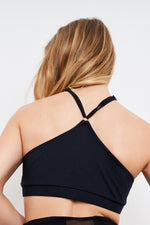 Sage Top - Cut Out Twist Halter Top Recycled Black